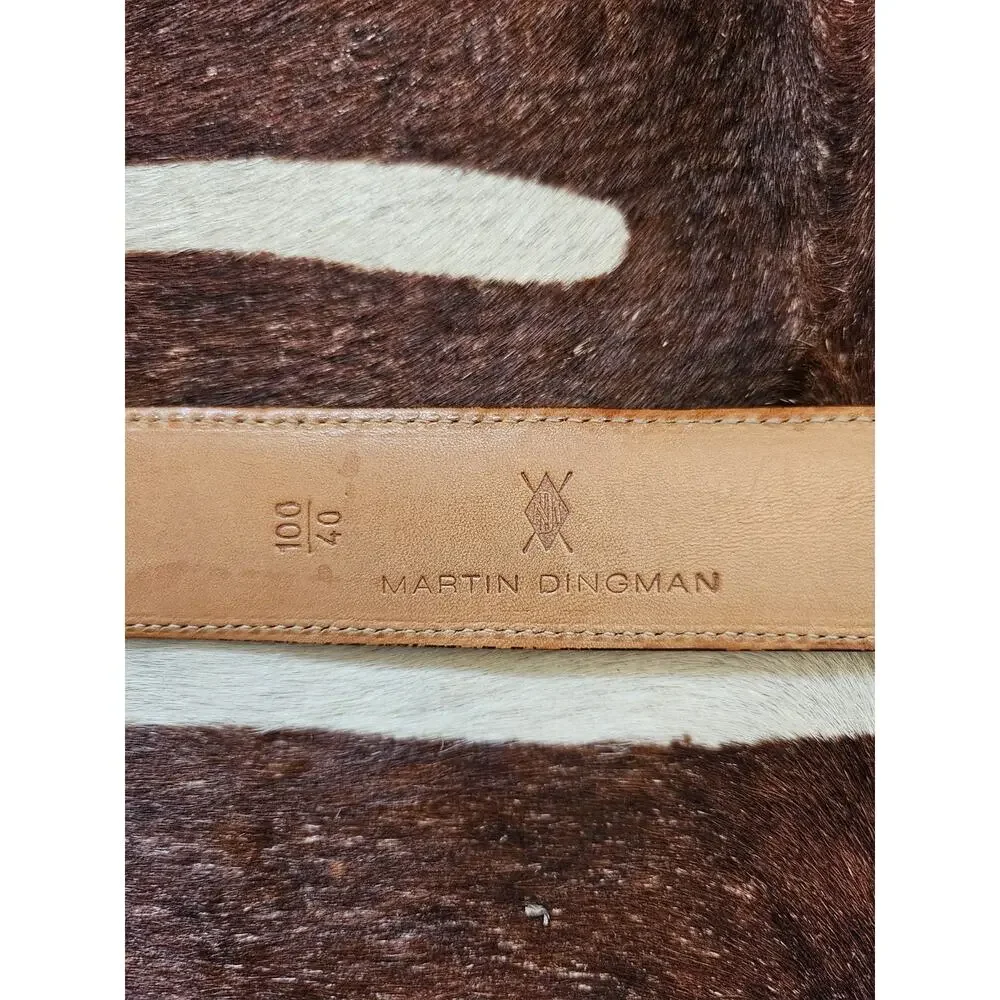 Martin Dingman Alligator Grain Italian Calfskin Leather Belt Sz 40 Handmade USA